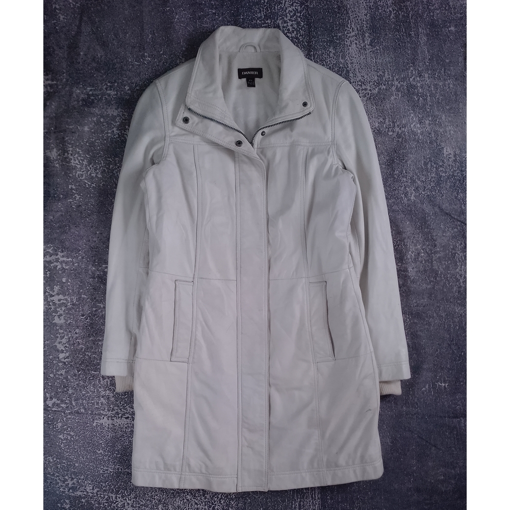 Danier Leather Winter Trench Coat Thinsulate WHITE WOMENS